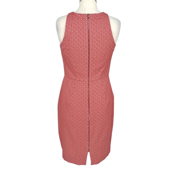 Ann Taylor Coral Pink Patterned Sleeveless Sheath Dress Size 6 - Picture 8 of 12